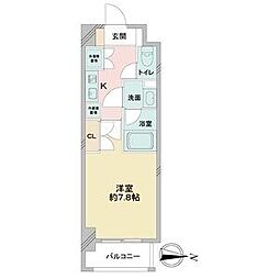 名古屋市営東山線 新栄町駅 徒歩8分の賃貸マンション 7階1Kの間取り