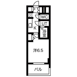 名古屋市営桜通線 今池駅 徒歩2分の賃貸マンション 4階1Kの間取り