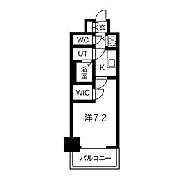 名古屋市営東山線 新栄町駅 徒歩8分の賃貸マンション 7階1Kの間取り