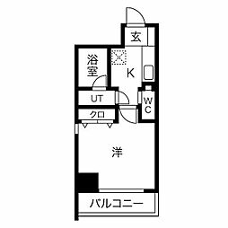 名古屋市営東山線 今池駅 徒歩2分の賃貸マンション 6階1Kの間取り