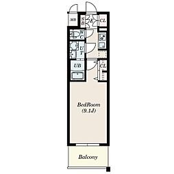 名古屋市営鶴舞線 鶴舞駅 徒歩5分の賃貸マンション 4階1Kの間取り