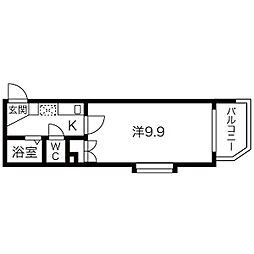 名古屋市営東山線 池下駅 徒歩1分の賃貸マンション 1階1Kの間取り