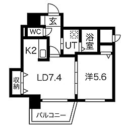 名古屋市営東山線 千種駅 徒歩8分の賃貸マンション 9階1LDKの間取り