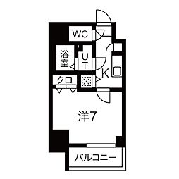 名古屋市営鶴舞線 鶴舞駅 徒歩5分の賃貸マンション 9階1Kの間取り