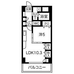 JR中央本線 鶴舞駅 徒歩12分の賃貸マンション 3階1LDKの間取り