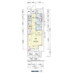 名古屋市営桜通線 吹上駅 徒歩1分の賃貸マンション 8階1Kの間取り