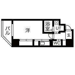 名古屋市営鶴舞線 鶴舞駅 徒歩8分の賃貸マンション 9階1Kの間取り