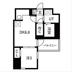 名古屋市営東山線 栄駅 徒歩10分の賃貸マンション 5階1DKの間取り