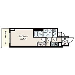 名古屋市営名城線 東別院駅 徒歩5分の賃貸マンション 13階1Kの間取り