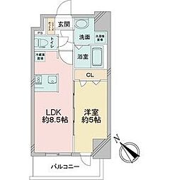 アステリ鶴舞テーセラ 1LDKの間取図画像