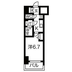 名古屋市営鶴舞線 鶴舞駅 徒歩6分の賃貸マンション 4階1Kの間取り