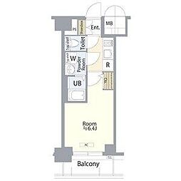 JR中央本線 鶴舞駅 徒歩6分の賃貸マンション 13階1Kの間取り