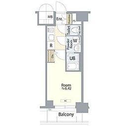 JR中央本線 鶴舞駅 徒歩6分の賃貸マンション 14階1Kの間取り