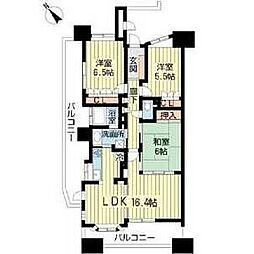 名古屋市営鶴舞線 鶴舞駅 徒歩8分の賃貸マンション 3階3LDKの間取り