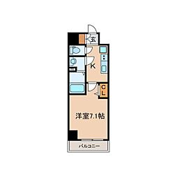 名古屋市営東山線 今池駅 徒歩5分の賃貸マンション 4階1Kの間取り