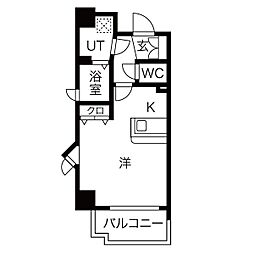 JR中央本線 鶴舞駅 徒歩1分の賃貸マンション 5階ワンルームの間取り