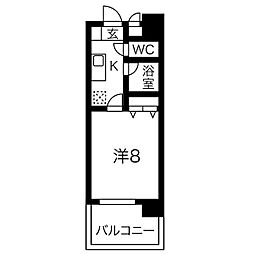 ベル池下 1Kの間取図画像