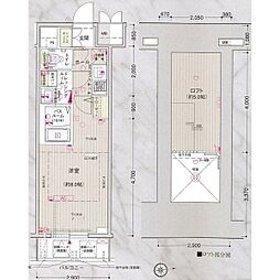 エステムコート名古屋・栄デュアルレジェンド 1Kの間取図画像