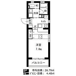 STEED3 1Kの間取図画像
