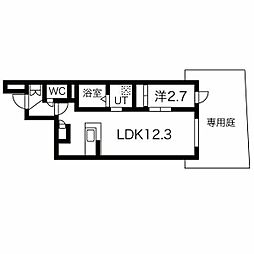 アソシエ東別院 1LDKの間取図画像