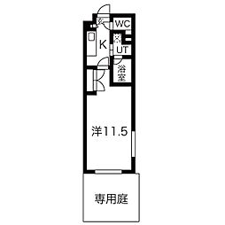 シテイライフ本山東 1Kの間取図画像