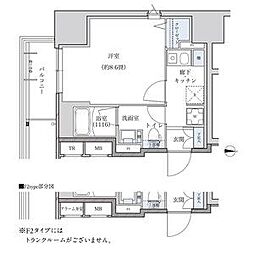 名古屋市営東山線 新栄町駅 徒歩8分の賃貸マンション 7階1Kの間取り