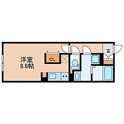 名古屋市営鶴舞線 鶴舞駅 徒歩7分の賃貸マンション 1階ワンルームの間取り