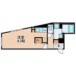 名古屋市営鶴舞線 鶴舞駅 徒歩7分の賃貸マンション 2階ワンルームの間取り