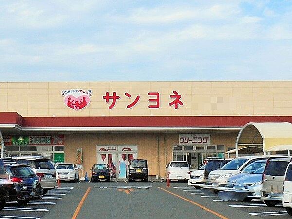 サンヨネ豊川店まで　2100m　徒歩約27分　営業時間は10:00～19:00（定休日：毎月第2火曜日）。新鮮な生鮮食品が揃います。
