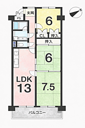 ライオンズマンション藤ケ丘ガーデン 3LDKの間取図画像