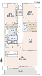 グラン・コート白川公園 3LDKの間取図画像