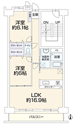シャトレ愛松名駅南 2LDKの間取図画像