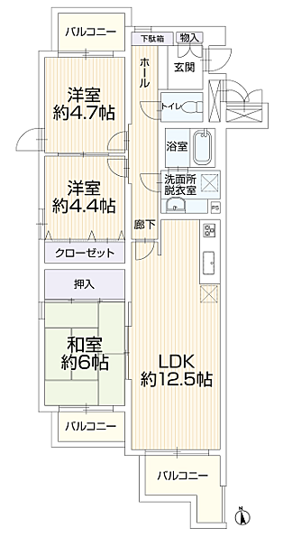3LDK 間取り