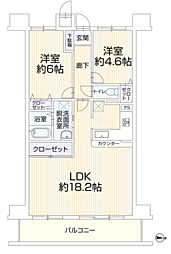 レールシティ熱田 308 2LDKの間取り