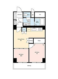 秀和幡ヶ谷レジデンス 2DKの間取図画像
