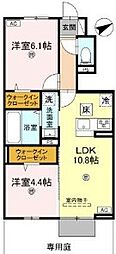 D-ROOMイグ 1階2LDKの間取り