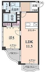 アートハイツ南今宿 1LDKの間取図画像