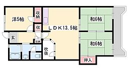 ウエストハウス2 3DKの間取図画像