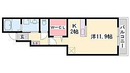 アバンツァート玉手1 ワンルームの間取図画像