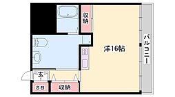 ハッピーエイジ土山パート1 ワンルームの間取図画像