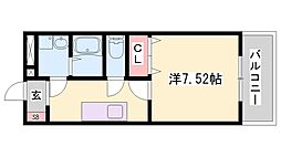 エクセル姫路 1Kの間取図画像