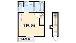 グラツィオーソ姫路市役所前 ワンルームの間取図画像