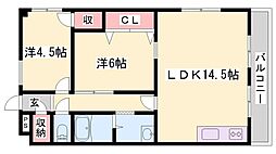 ビスターハウス 2LDKの間取図画像