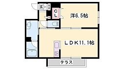 シャーメゾン龍野町 1LDKの間取図画像