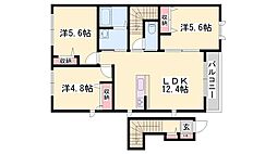 カーサ・トレスA棟 3LDKの間取図画像
