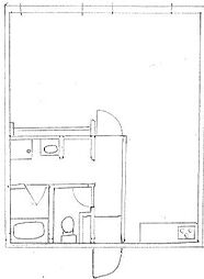 三宅マンション ワンルームの間取図画像