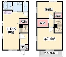 ガーデンハイムA 2LDKの間取図画像