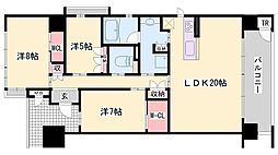 ネバーランド姫路駅前ザ・ステーションフロント 3LDKの間取図画像