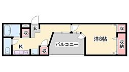 イスズベル八代 1Kの間取図画像