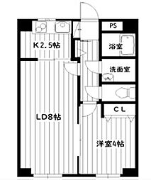 船丘ビル 1LDKの間取図画像